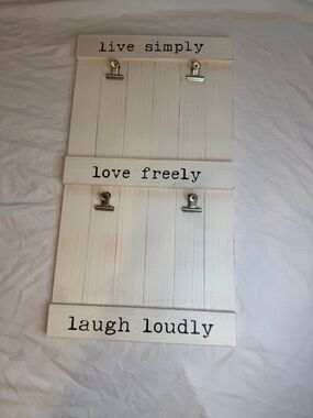 Sheffield Home White Wooden Inspirational Photo Clip Wall Sign